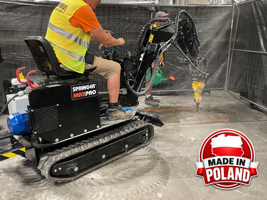 Nowa Minikoparka ELEKTRYCZNA Springer Max-Pro-E pod Młot, Mini koparka POLSKI Producent