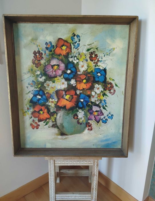 Quadro Antigo, reprodução sobre madeira