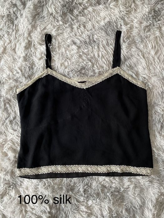 Czarny top na regulowane ramiączka jedwabny 2XL 44 3XL 46 windsmoor