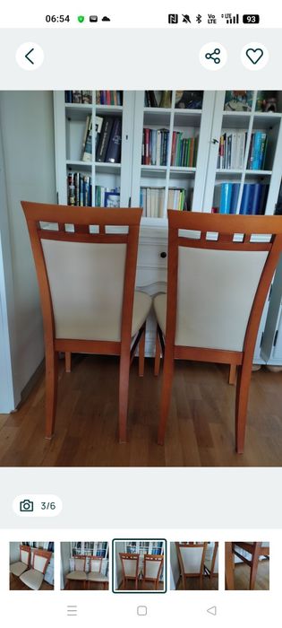 Krzesło drewniane tapicerka skórzana