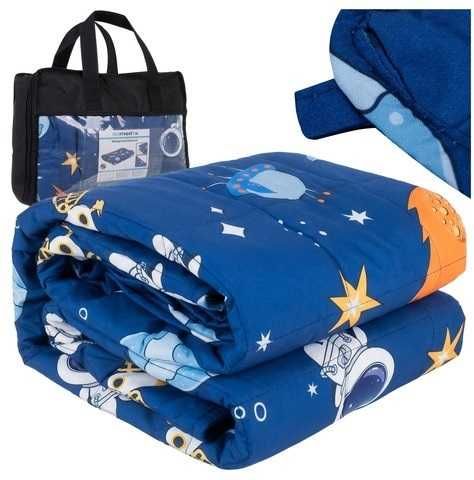 Сенсорна обтяжена дитяча ковдра 4кг 150x100 см темносиня Гравітаційна