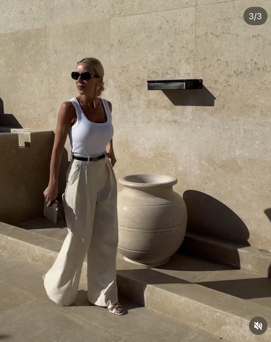 Брюки штани з защіпами білі ZARA