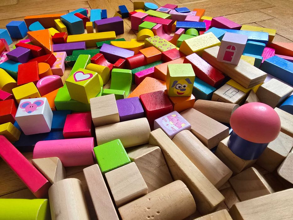 Klocki drewniane mix