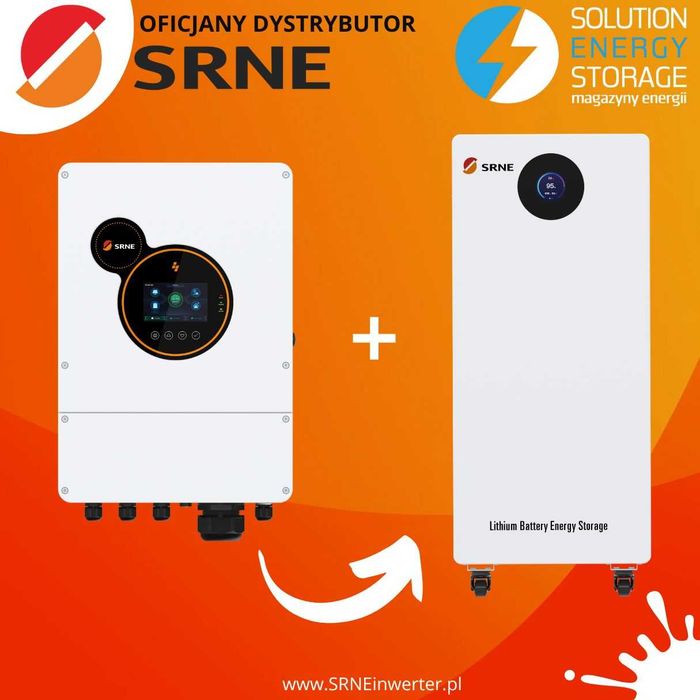 Zestaw Falownik SRNE 10kW z magazynem Energii SRNE 16kWh