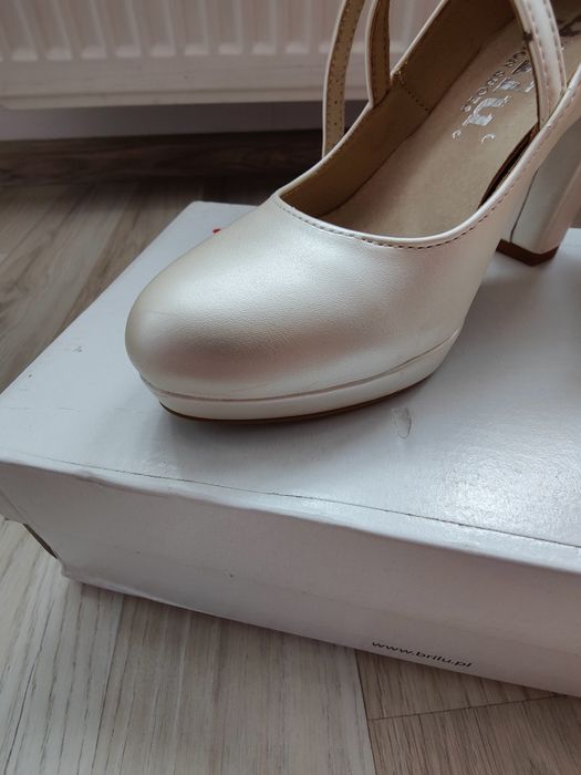 Buty ślubne perłowe ivory Brilu rozm.36