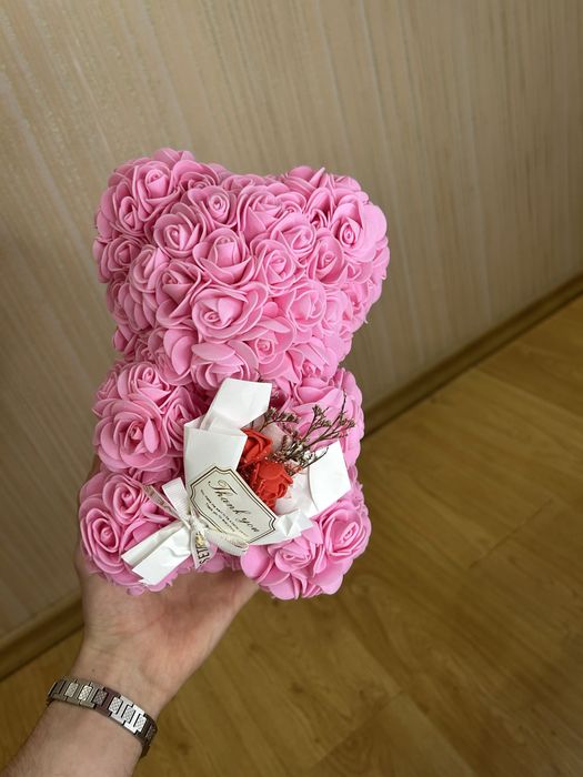 Ведмедик з троянд (Rose Bear) подарунок 14 лютого для дівчини квіти