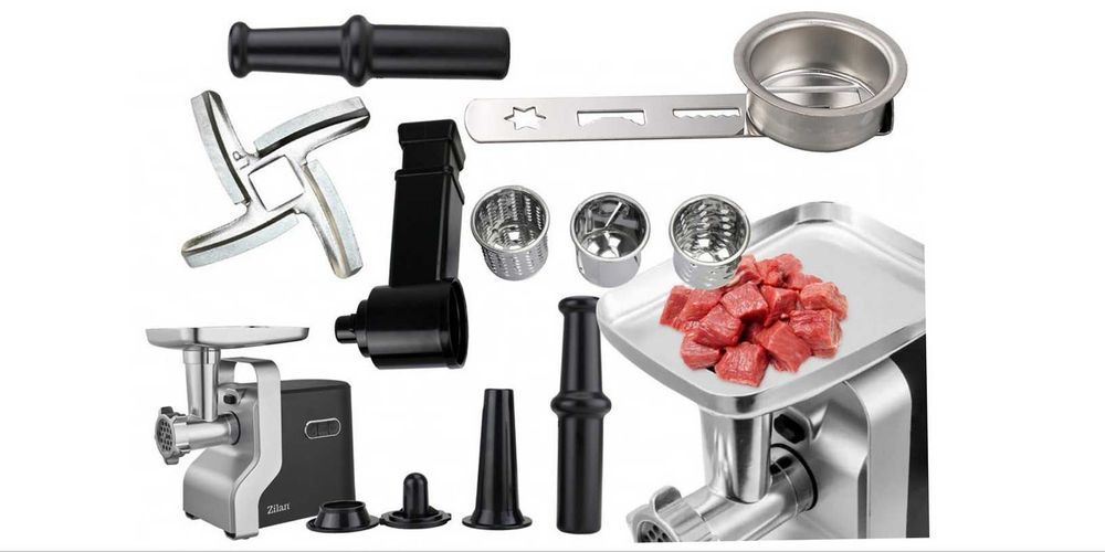 ZESTAW XXL 9w1 Maszynka DO mielenia MIĘSA ZILAN Metalowa Przekładnia