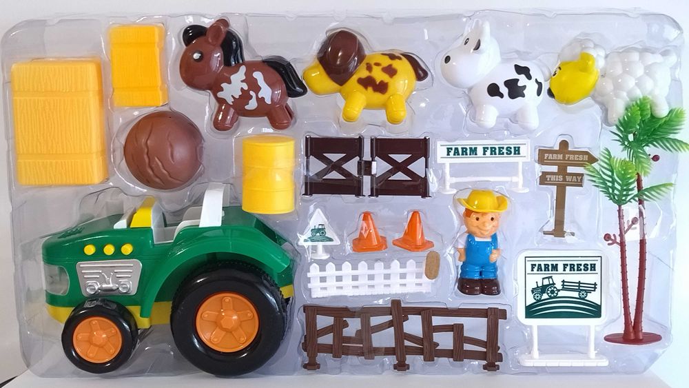 Игровой набор Весёлая Ферма, домашние животные +Трактор свет,звук.