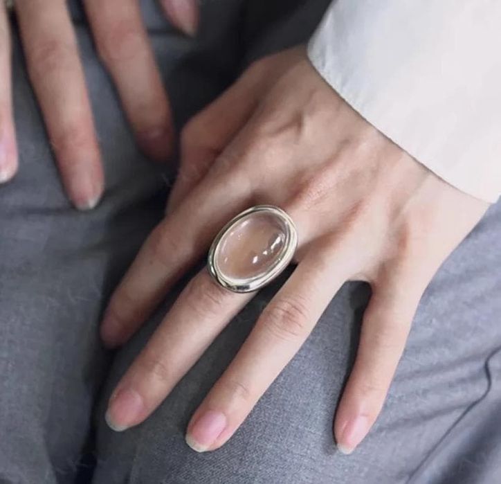 Масивна срібна каблучка Oval