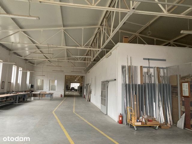 Hala 1800 m2, magazyn 1000 m2, biuro 200 m2, działka inwestycyjna 2 ha