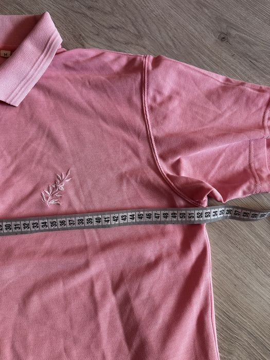 Różowa koszulka polo damska oversize z kwiatkiem | 38 M | stan bardzo dobry