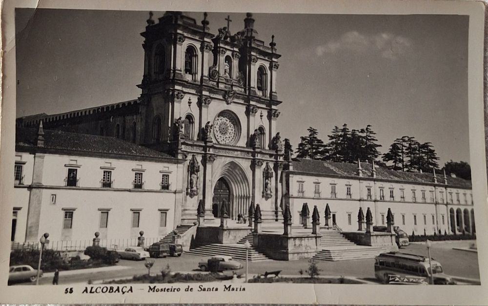 Postais Portugal Alcobaça Fátima Guimarães Leiria  anos 50  sepia