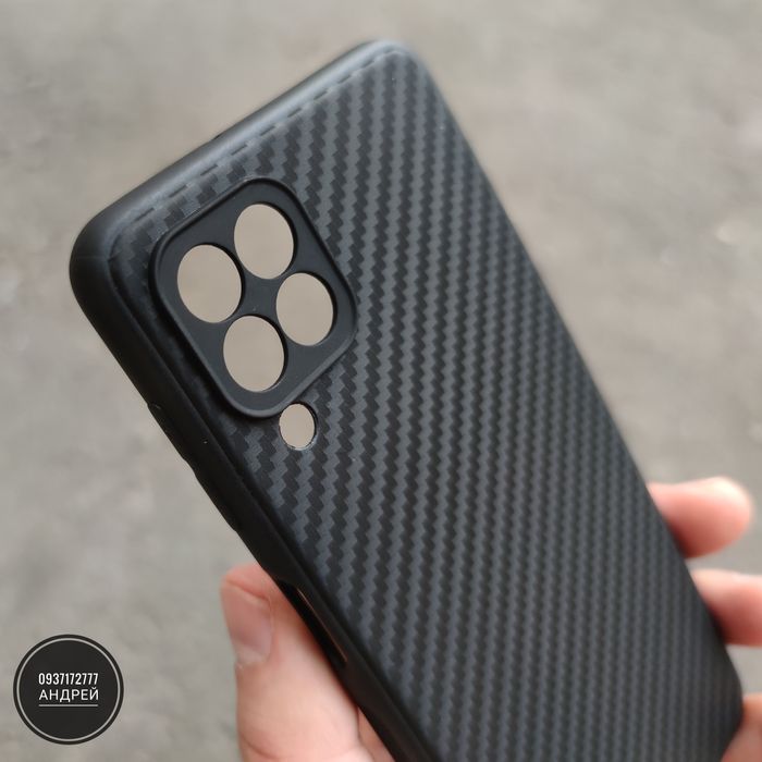 Чехол Carbon TPU на Samsung M32/ M33/ A22 4G. Тонкий. Защита камер: 140 ...