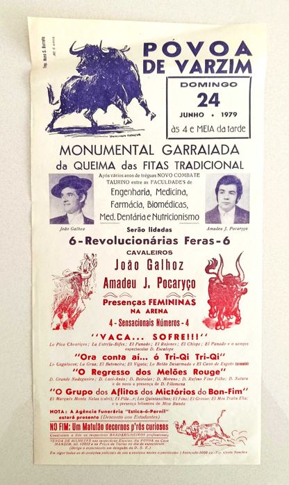Cartaz Queima das Fitas - Monumental garraiada 1979