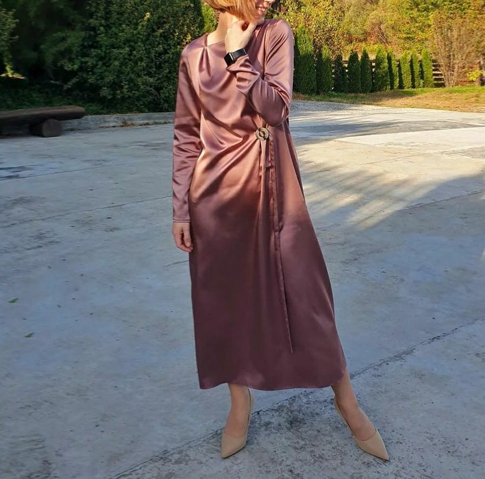 Платье атлас сатин шёлк сукня в білизняному стилі