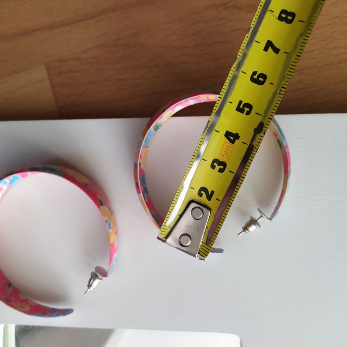 kolczyki koła w kwiaty