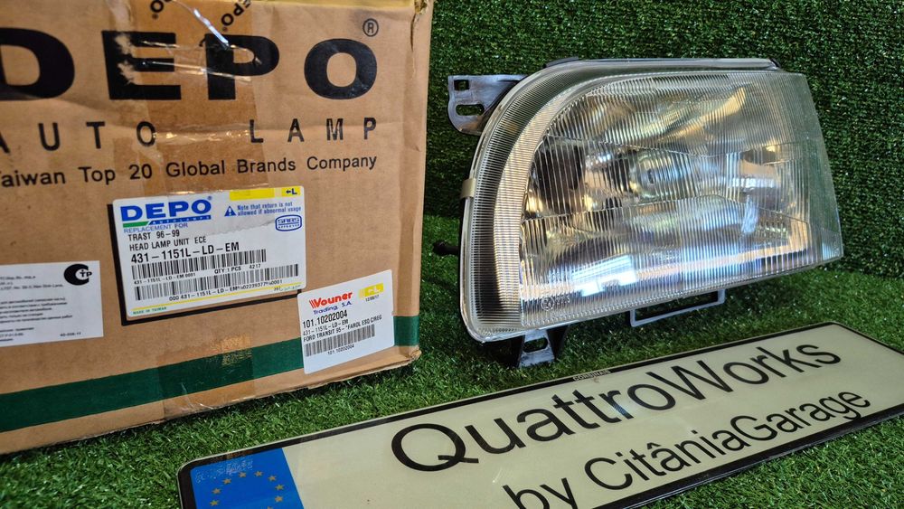 Otica Farol Esquerdo Ford Transit 1995 a 2000 Ref. 431-1151L-LD-EM NOVO DEPO