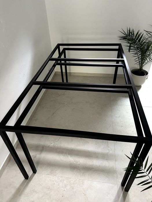 stelaż metalowy pod stół – czarny | 80 × 100 × 78 cm