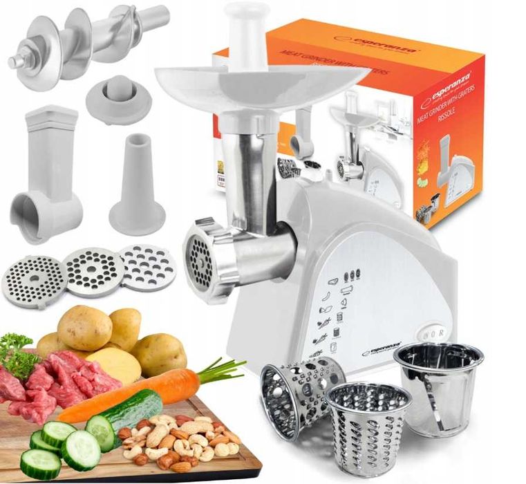 Maszynka do mielenia mięsa szatkownica Esperanza RISSOLE biały 2200 W