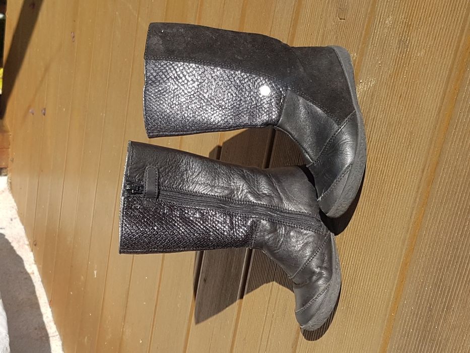 Naturino buty eleganckie czarne kozaki ze skóry rozm 24
