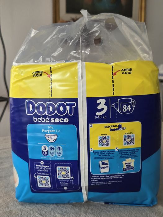 Fraldas Dodot bebé seco T3 84unidades
