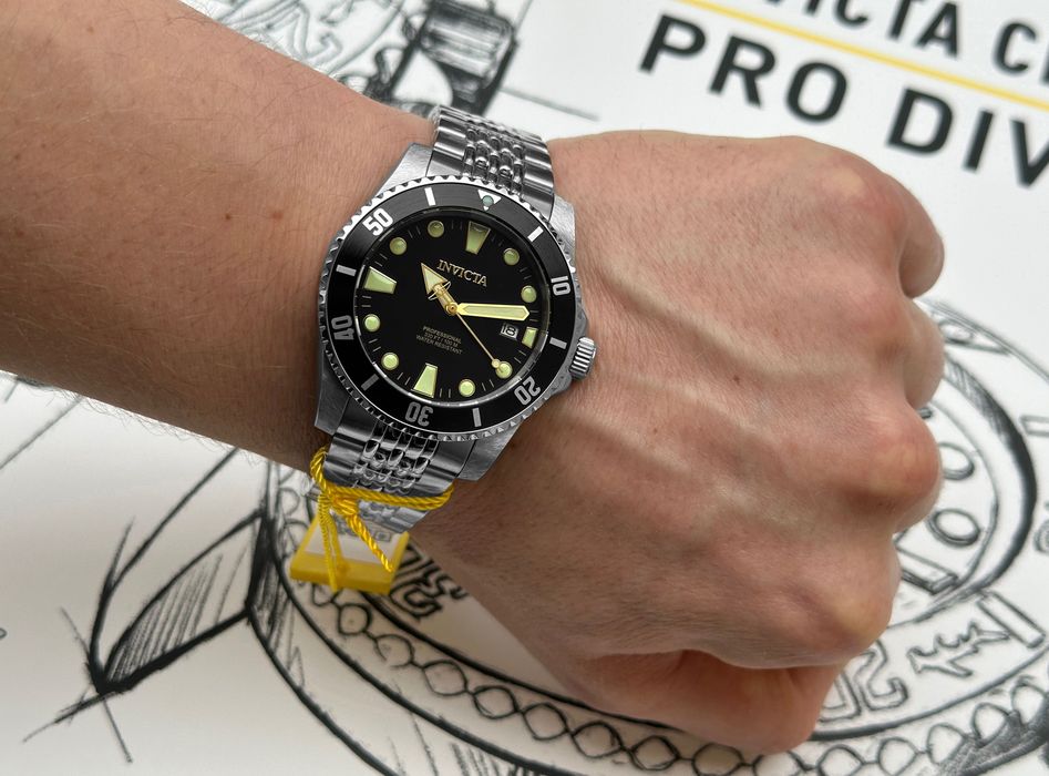 Мужские часы Invicta 39755 Pro Diver Automatic 44 мм. Silver Black