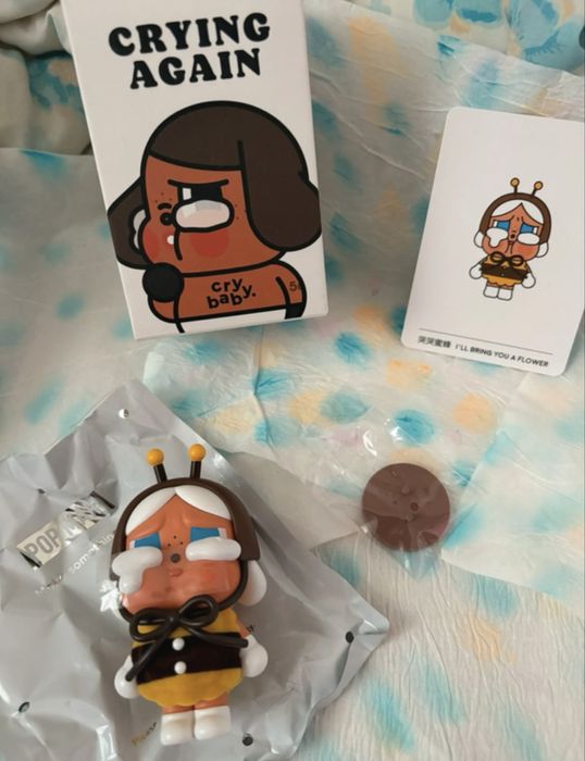 Cry baby blindbox crying again flower popmart labubu