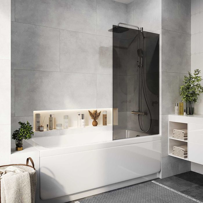 Скляна душова перегородка (шторка) на ванну — будь-який колір і розмір