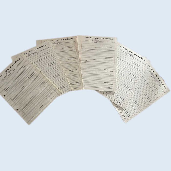 6 Cadernos Apontamentos Escolares Liceu de Camões Anos 60