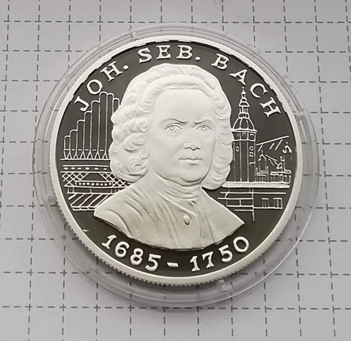 АНДОРРА. 10 дінерів 1997р. Себастьян Бах. СРІБЛО. ПРУФ! Сертифікат!