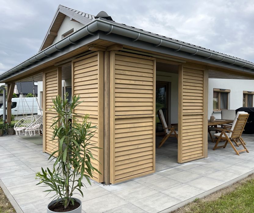 Rolety, żaluzje tarasowe, drewniane, regulowane, ruchome PORDUCENT