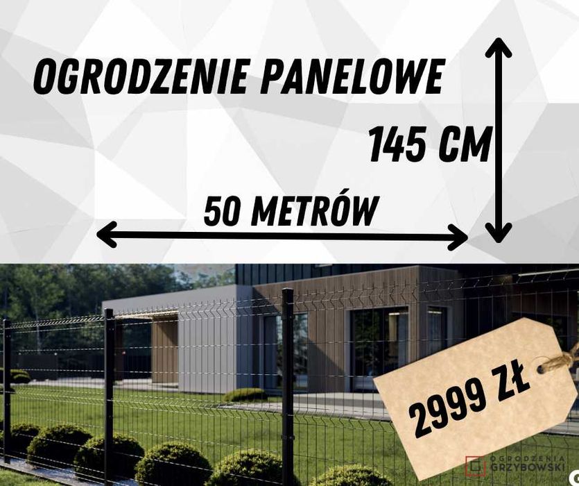 Kompletne ogrodzenie panelowe 145cm 50 mb !