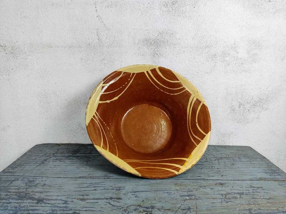 Alguidar em barro vidrado muito antigo