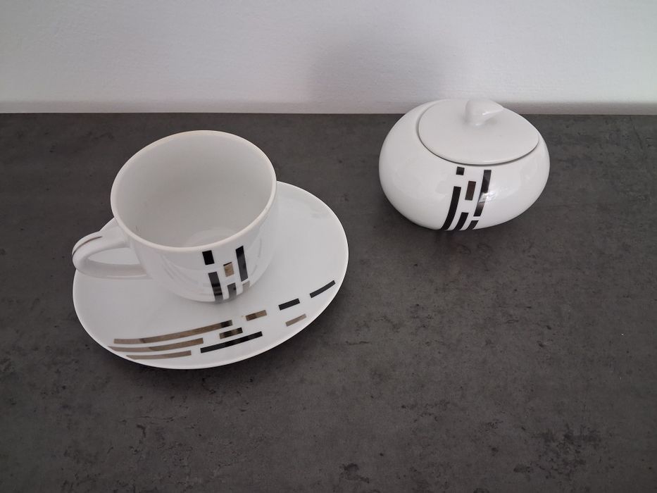 Porcelana zestaw obiadowy + kawowy 12 osobowy