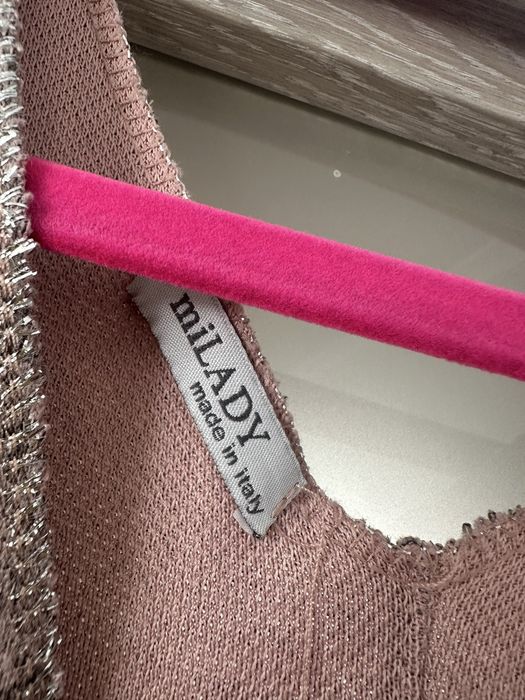 Elegancki sweter sukienka tunika z cyrkoniami MILADY – stan idealny, Made in Italy