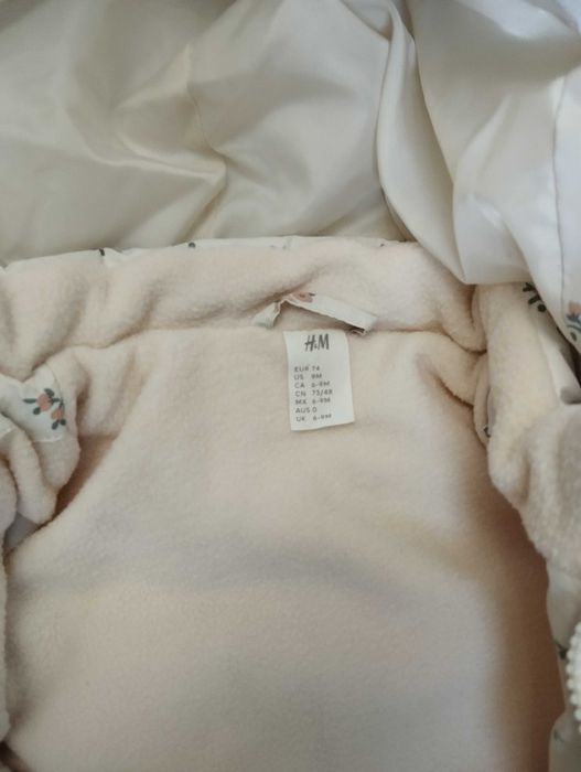 Kurtka zimowa dla niemowląt H&M rozmiar 74