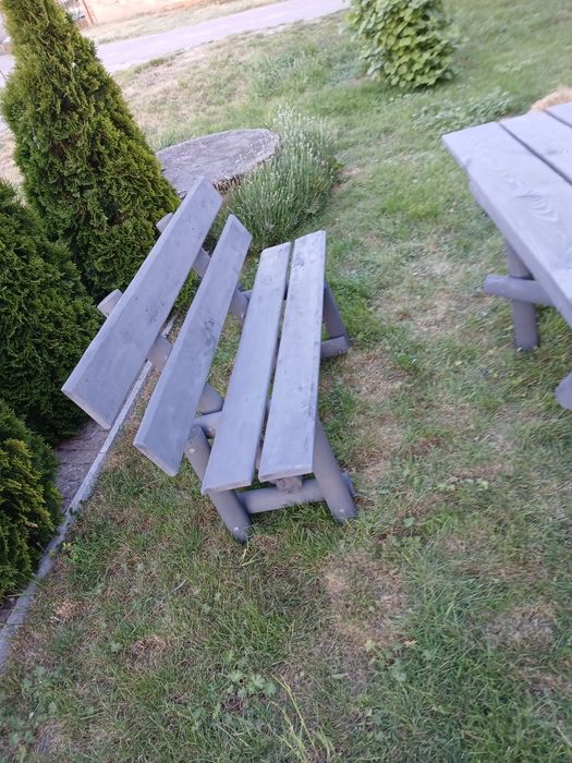 Customowe meble ogrodowe stół 2 ławki.