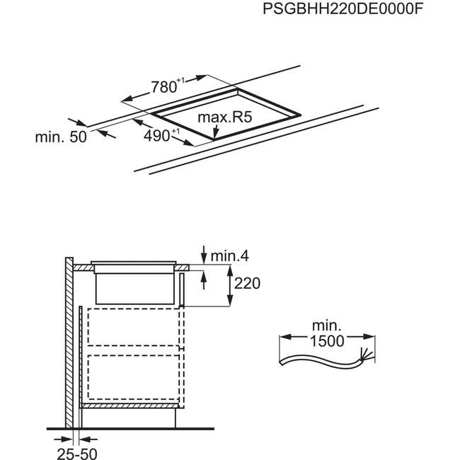 Placa de indução AEG c/ exaustor 83cm
