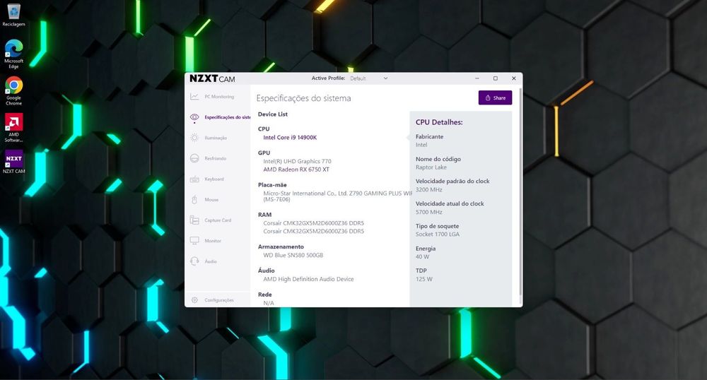 i9-14900K + RX 6750 XT + 32GB DDR5 6000MHz | PC Desktop Gaming