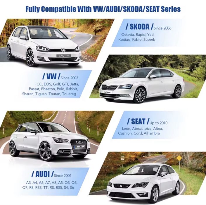 Skaner tester konnwei vag vw audi skoda seat abd esp check engine srs