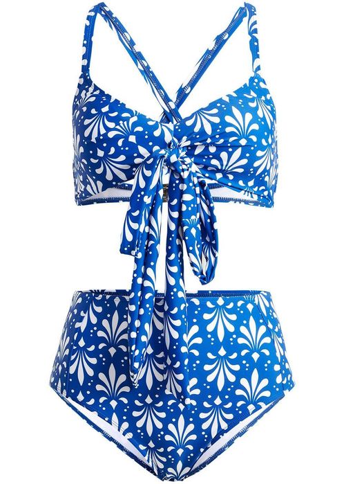 B.P.C bikini niebieskie we wzory wiązane ^42