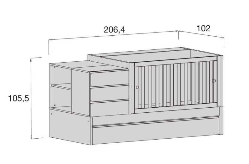 Berço convertível Alondra Kubo