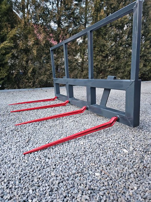 4 tuleje i kły widły do słomy bel siana bali balotów ramka euro MOCNA