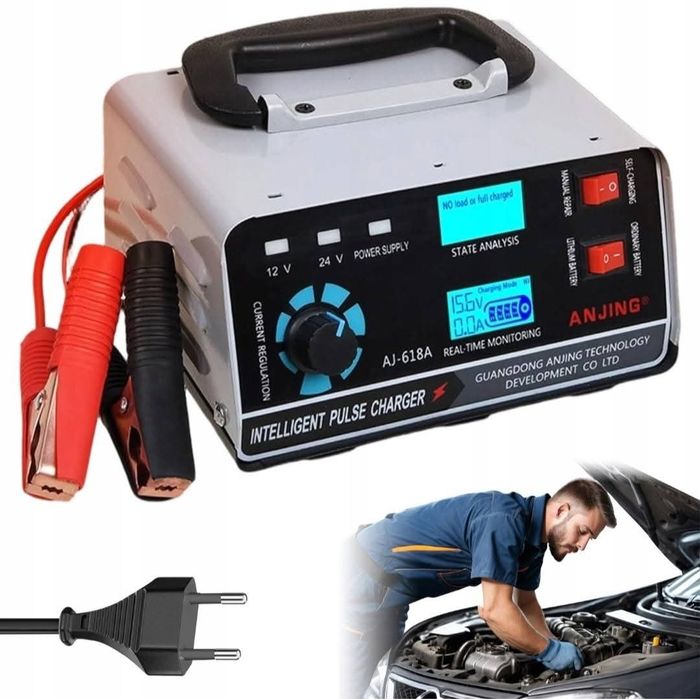 Prostownik samochodowy  do akumulatorów  INTELIGENTNY CPU 12V/24V 30A