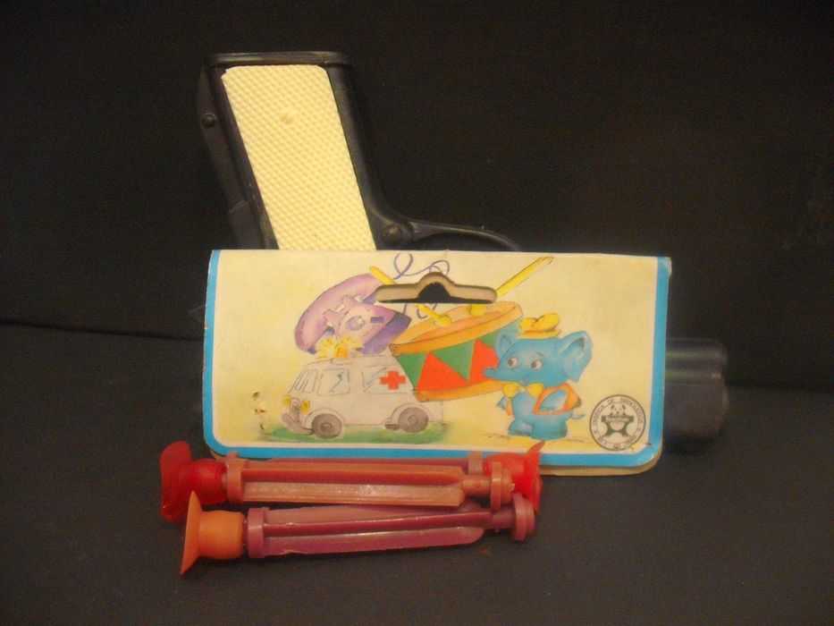 BRINCOVIANA - Pistola de brincar com dardos antiga