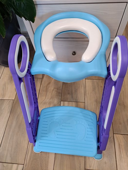 Dziecięca deska sedesowa trener toaletowy ze schodami i uchwytami 13