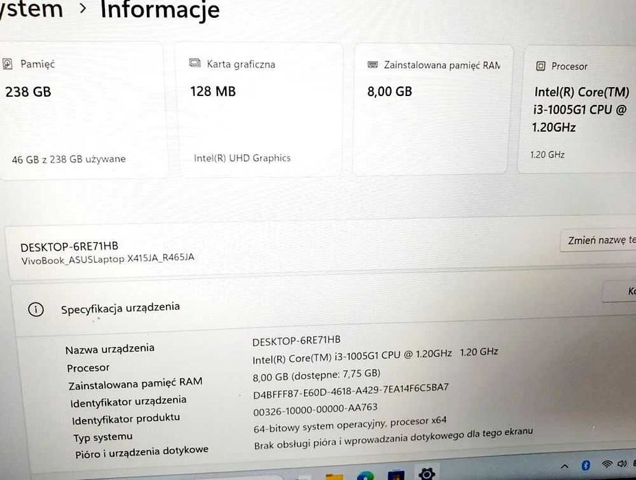 Szybki Laptop Windows 11 jest Zadbany fajny i mocny, nvme pc win11 ddr4 Polecam:) DOBRY