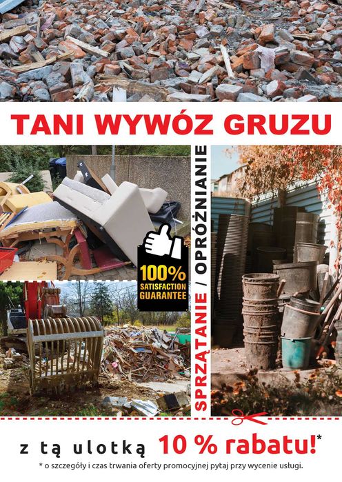 Wywóz gruzu, śmieci, mebli, złomu, odpadów
