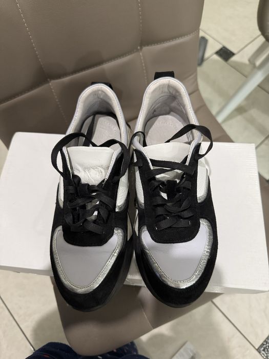 Шкіряні кеди , комбіновані з замшею