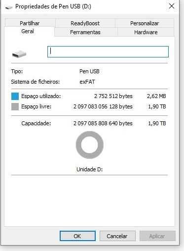 Pen drive Lenovo 2TB USB 3.0 e Tipo C. Nova